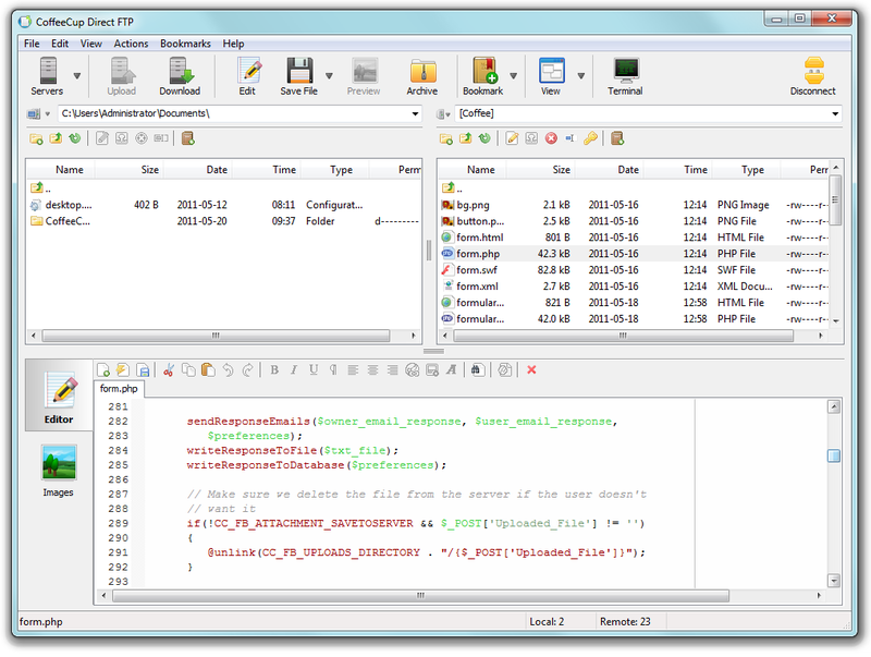 CoffeeCup Direct FTP Screenshot